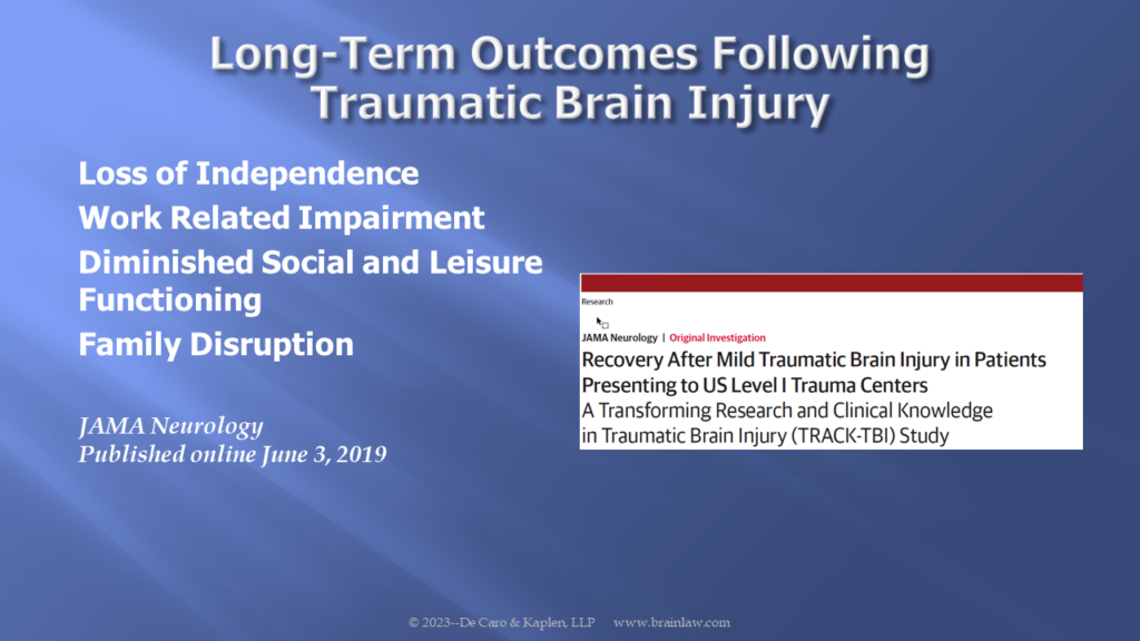 Long-term outcomes following traumatic brain injury