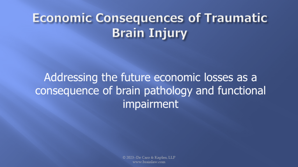 Economic consequences of traumatic brain injury